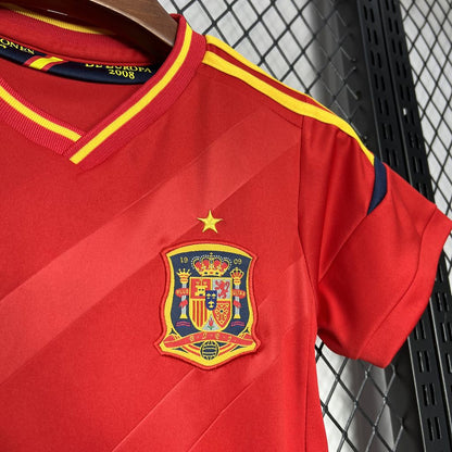 Camisa e shorts retrô infantil da Espanha 2012