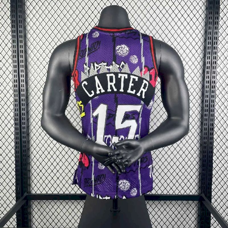 Camisa masculina M&amp;N 1998/99 Vince Carter roxa retrô