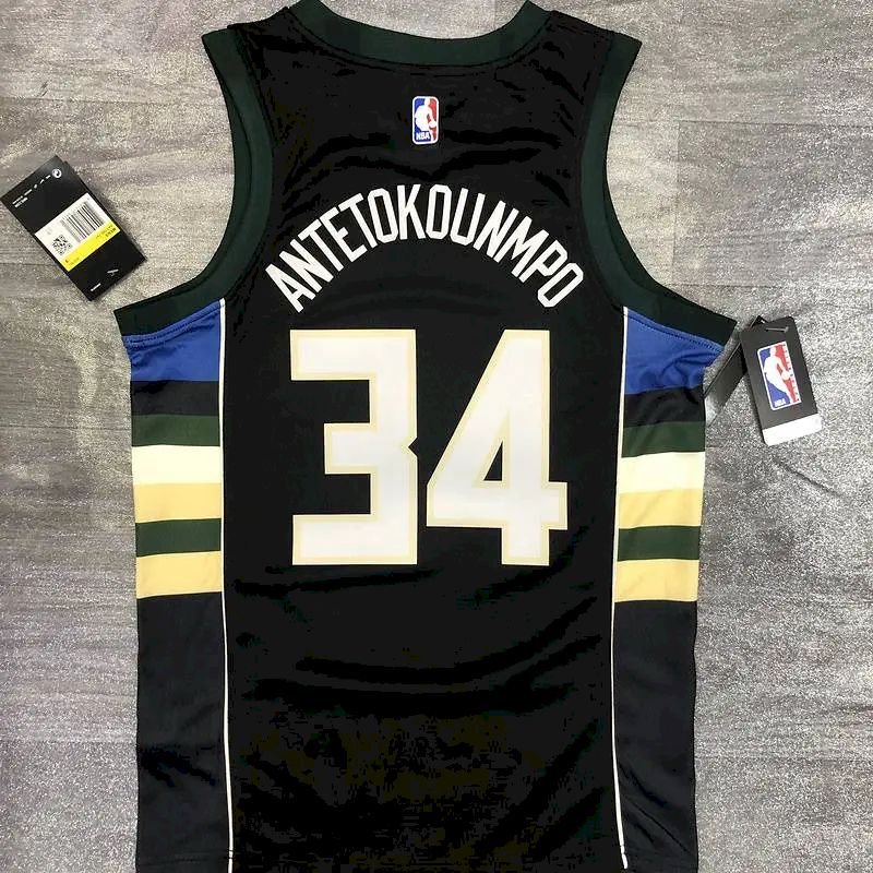 Men’s Giannis Antetokounmpo 2020-21 Black Swingman Jersey – Icon Edition