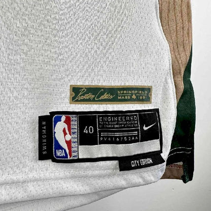 Camisa Jaylen Brown Branca Masculina 2024 – Edição Cidade
