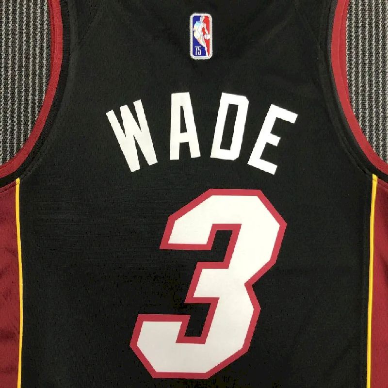 Camisa preta masculina Dwyane Wade Team – Edição de 75º aniversário
