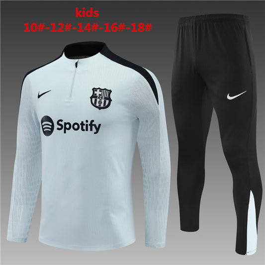 Suéter e calça infantil com zíper médio do Barcelona 2023/24 14001