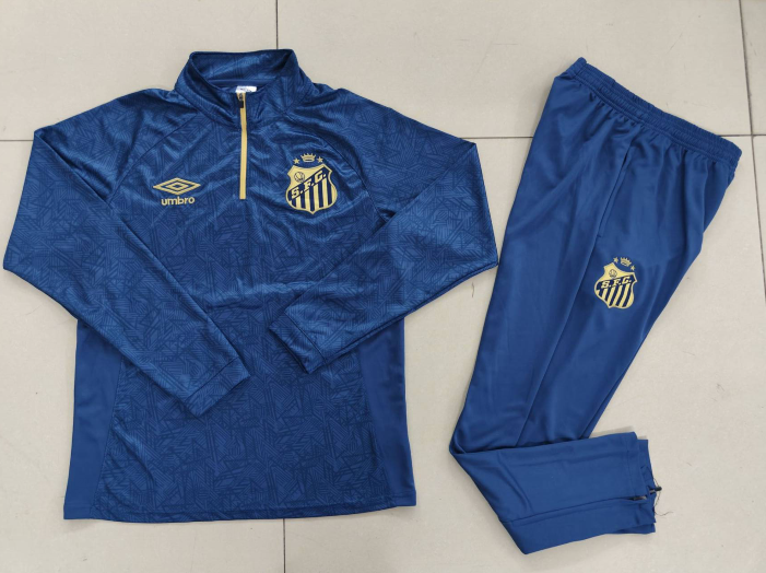 Suéter e calça Santos 2024/25 adulto com meio zíper