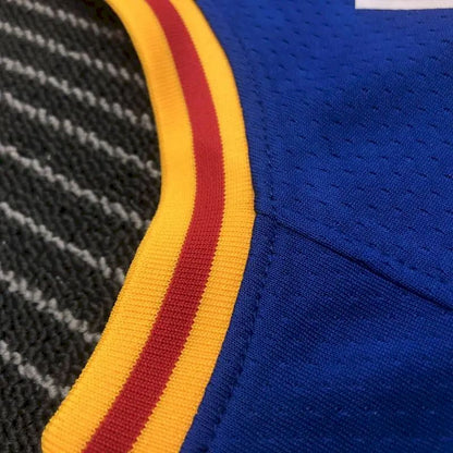 Camisa masculina azul Klay Thompson 2021-22 comemorativa do 75º aniversário – Edição Clássica