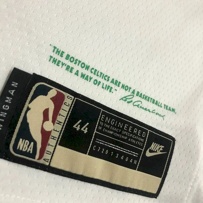 Camisa Jaylen Brown Masculina Branca 2021-22 75º Aniversário – Edição Clássica