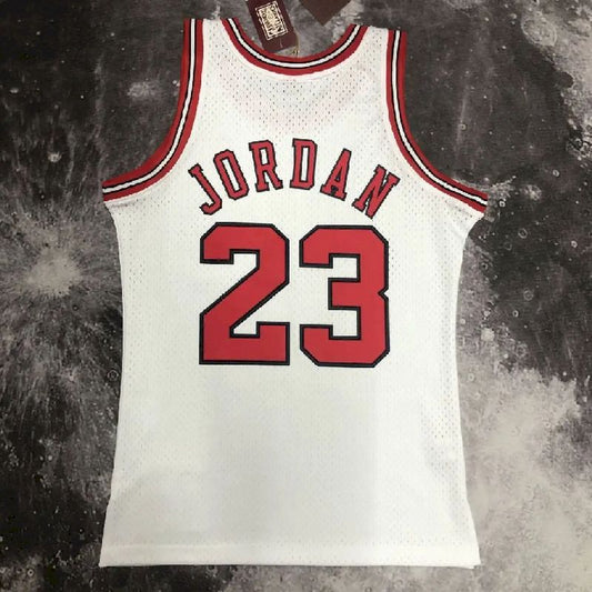 Camisa masculina M&amp;N 1998 Michael Jordan branca retrô
