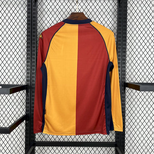 Camisa retrô de manga comprida AS Roma 2001/02 Home