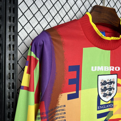 Camisa retrô de goleiro de manga comprida da Inglaterra 1995/96