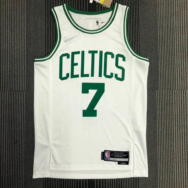 Men’s Jaylen Brown White Team Jersey – 75th Anniversary Edition