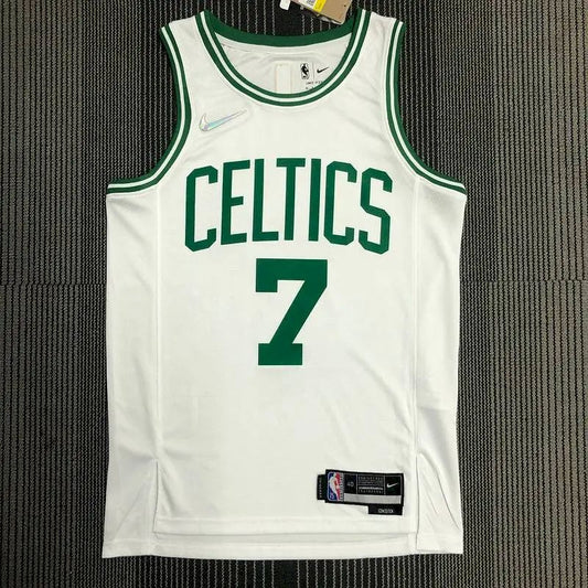 Men’s Jaylen Brown White Team Jersey – 75th Anniversary Edition