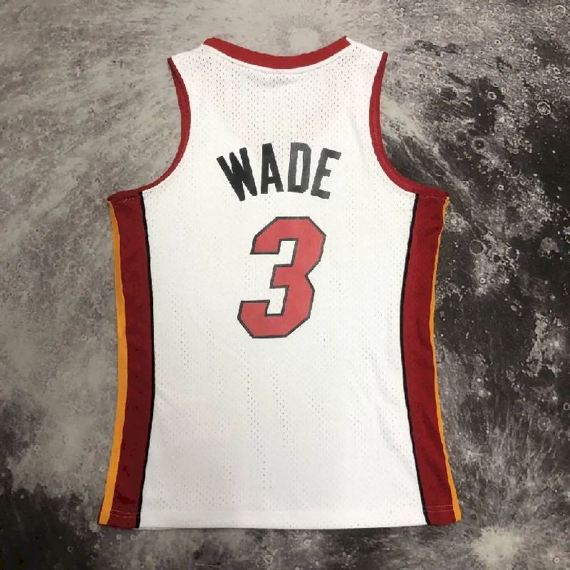 Camisa masculina M&amp;N 2005/06 Dwyane Wade branca retrô