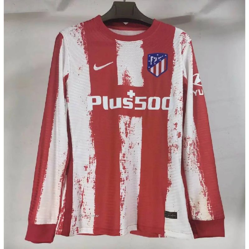 Camisa Autêntica de Manga Comprida do Atlético de Madrid 2021/22 Versão Jogador