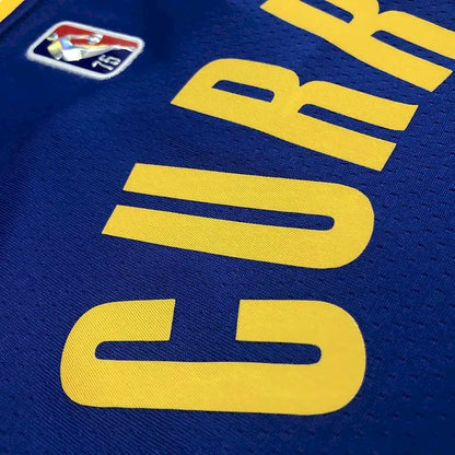 Camisa azul masculina Stephen Curry Team – Edição de 75º aniversário