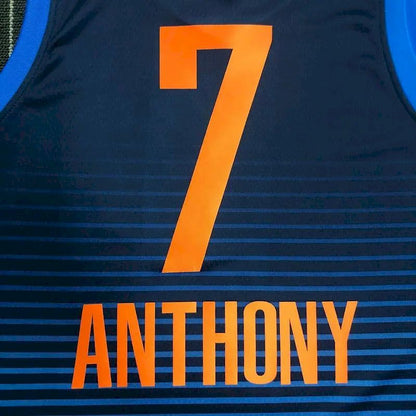 Camisa masculina Carmelo Anthony Swingman azul marinho – Edição Statement