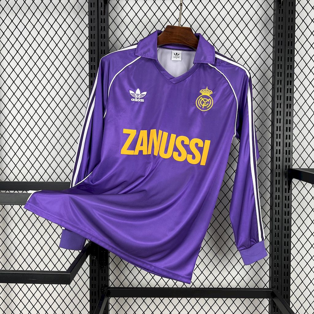 Camisa retrô de mangas compridas do Real Madrid 1984/85 Third