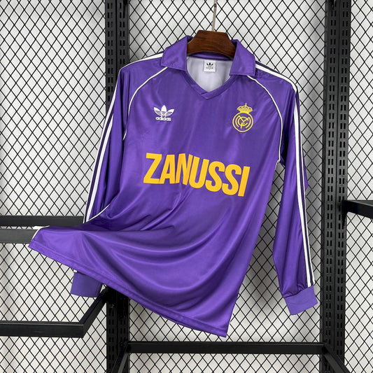 Camisa retrô de mangas compridas do Real Madrid 1984/85 Third
