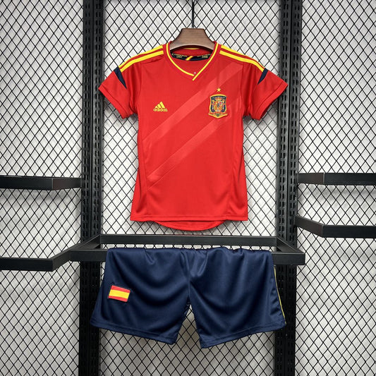 Camisa e shorts retrô infantil da Espanha 2012
