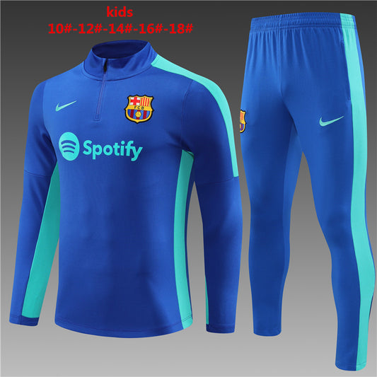 Suéter e calça infantil com zíper médio do Barcelona 2023/24 14001