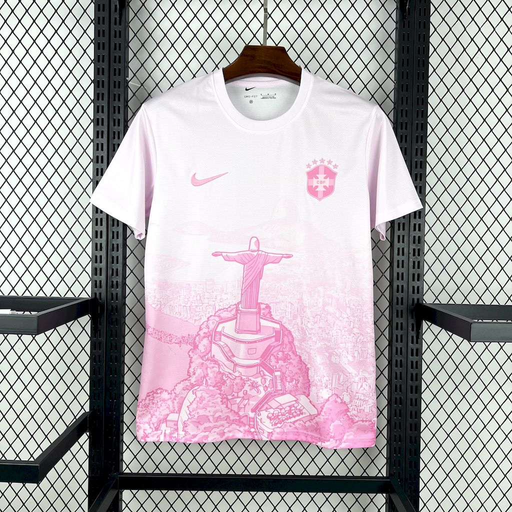 Brazil 2025/26 Pink White Jersey