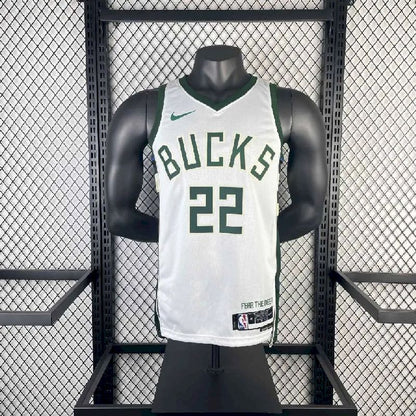 Camisa branca masculina Khris Middleton 2023, time titular