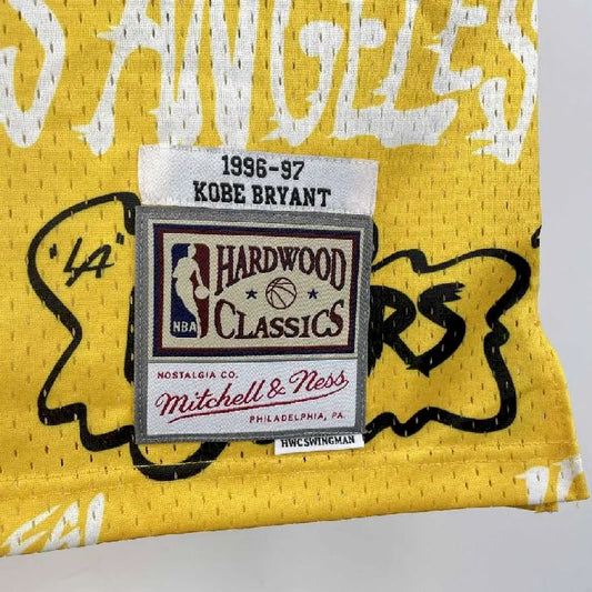 Men’s M&N 1996/97 Kobe Bryant Yellow Retro Jersey