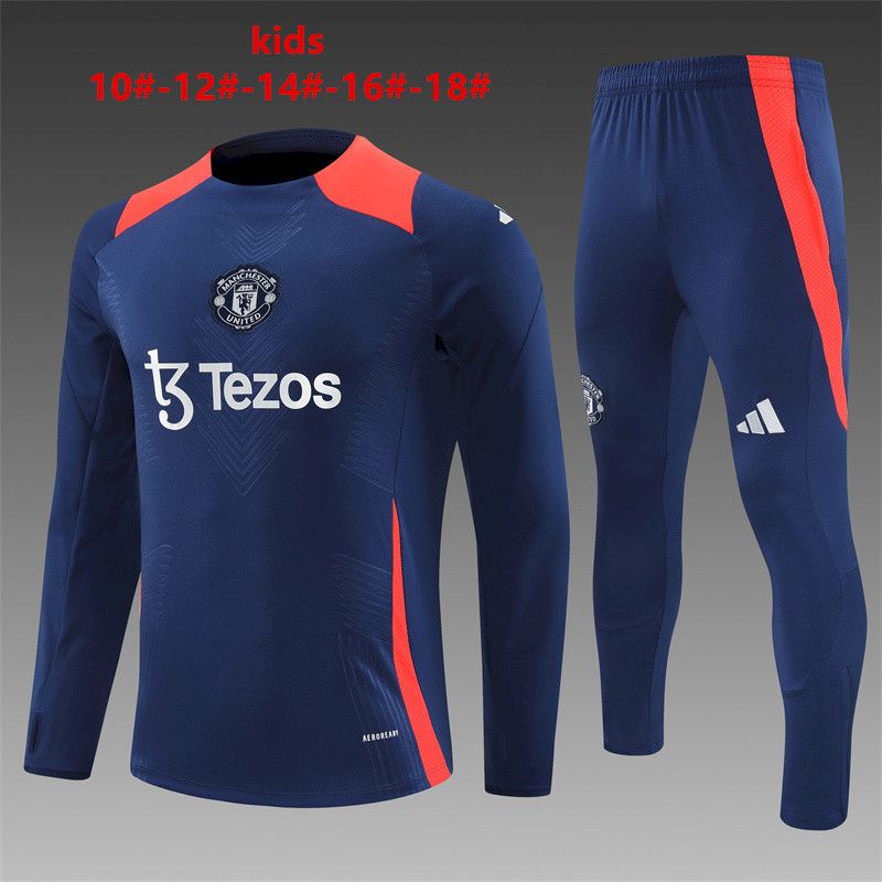 Suéter e calça infantil com zíper médio Manchester United 2024/25 14001