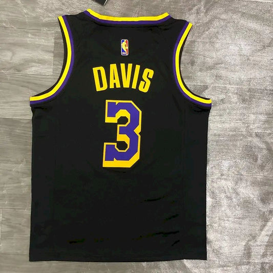 Camisa masculina Anthony Davis 2020-21 preta Swingman versão jogador – Edição ganha