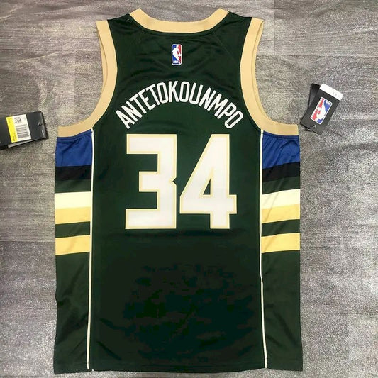 Men’s Giannis Antetokounmpo 2020-21 Green Swingman Jersey – Icon Edition