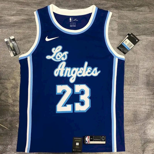 Camisa LeBron James Masculina Azul Versão Jogador – Edição Clássica Retrô