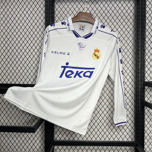 Camisa retrô manga comprida do Real Madrid 1994/96