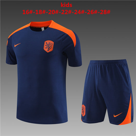 Camisa e short de treino infantil Holanda 2024/25 14001