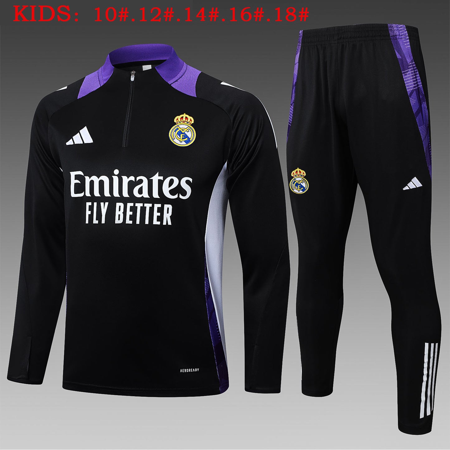Suéter e calça infantil com zíper médio Real Madrid 2024/25 815