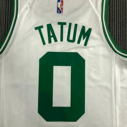 Camisa masculina Jayson Tatum branca do time – Edição de 75º aniversário