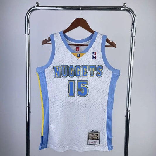 Men’s M&N 2003/2004 Carmelo Anthony White Retro Jersey