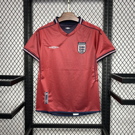 Camisa retrô reserva da Inglaterra de 2002 (frente e verso)