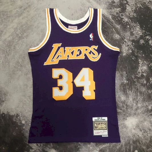 Men’s M&N 96/97 Shaquille O’Neal Purple Retro Jersey