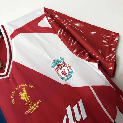 Camisa retrô comemorativa da final de Istambul do Liverpool 2005