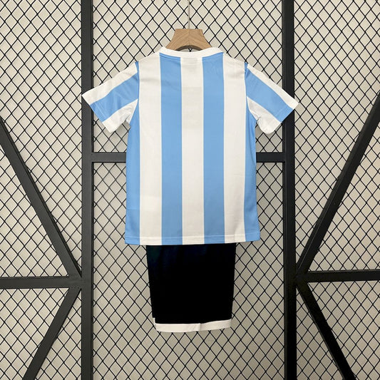 Argentina 1986 Home Kids Retro Jersey And Shorts