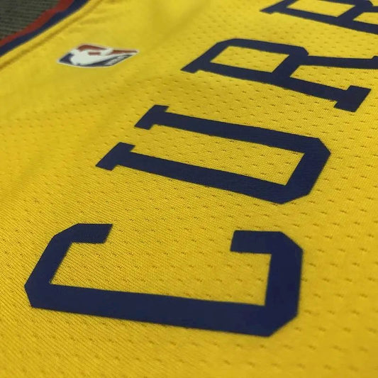 Men’s Stephen Curry Yellow Swingman Player Version Jersey – City Edition