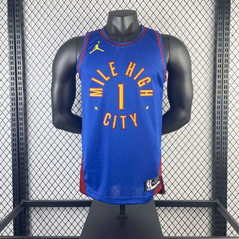 Camisa azul masculina Michael Porter Jr. Team – Edição Statement