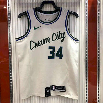 Camisa Swingman Branca Giannis Antetokounmpo Masculina 2020-21 – Edição Cidade