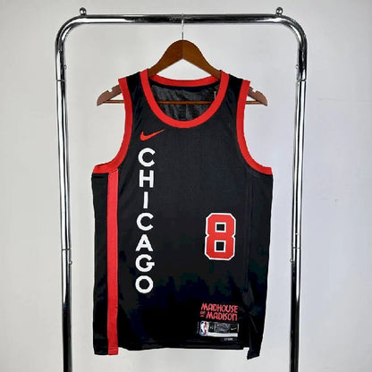 Camisa preta masculina Zach LaVine 2024 – Edição City