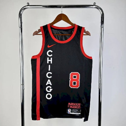 Camisa preta masculina Zach LaVine 2024 – Edição City