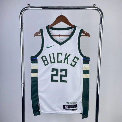 Camisa branca masculina Khris Middleton 2023, time titular
