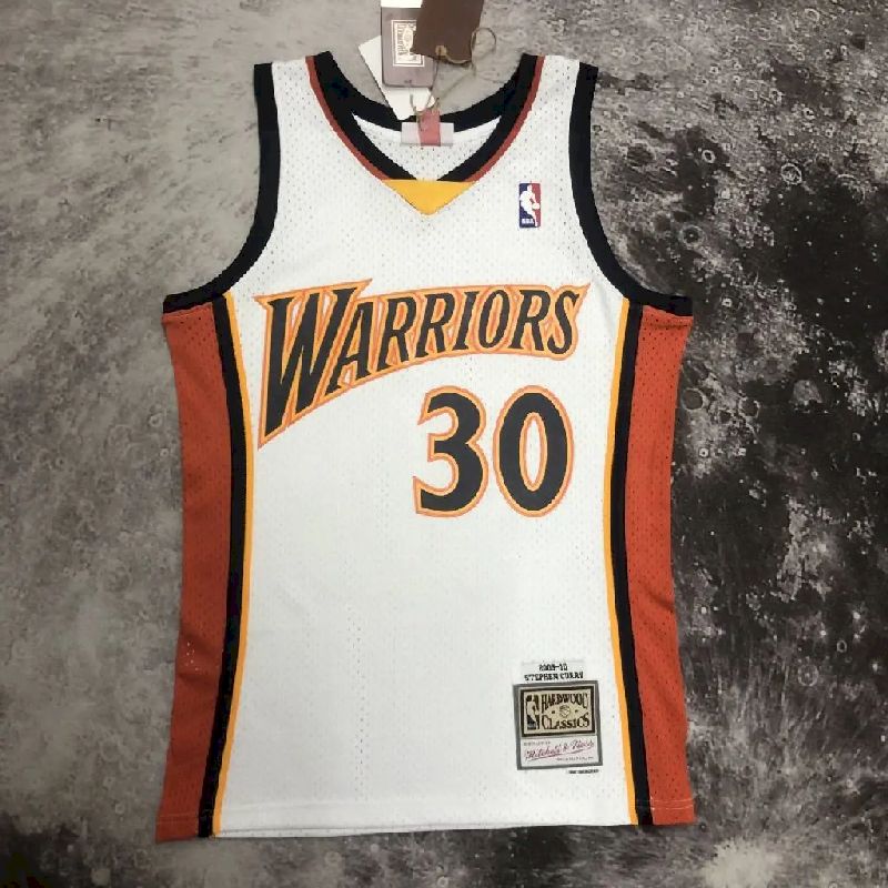 Camisa M&amp;N Stephen Curry 2009/2010 Retrô Branca Masculina