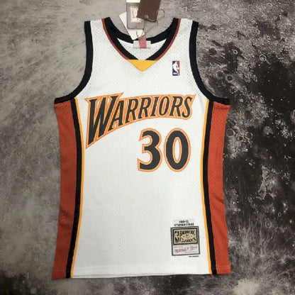 Camisa M&amp;N Stephen Curry 2009/2010 Retrô Branca Masculina