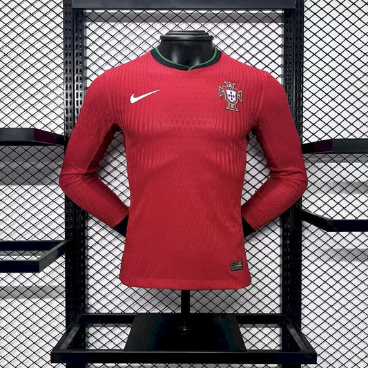 Men's Portugal 2024/25 Home Long Sleeve Jersey Player Version