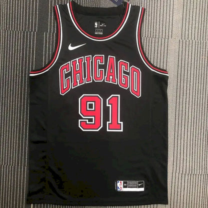 Camisa preta masculina Swingman Dennis Rodman – Edição Statement