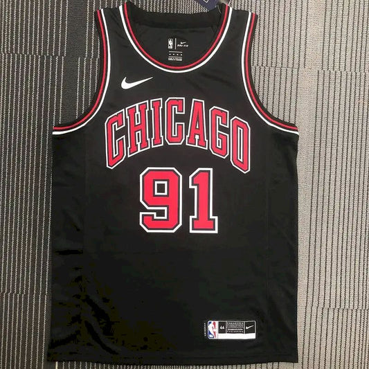 Camisa preta masculina Swingman Dennis Rodman – Edição Statement