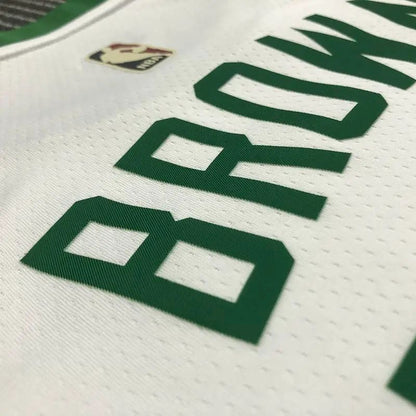 Camisa Jaylen Brown Masculina Branca 2021-22 75º Aniversário – Edição Clássica